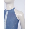 thumbnail image 4 of Oyolan One Piece Rompers Overall for Girls Rhinestones Dance Bodysuit Disco Party Wide Leg Pants Playsuit Dusty Blue 12, 4 of 7