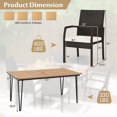 thumbnail image 3 of Gymax Set of 7 Dining Set w/ Acacia Wood Dining Table Rattan Armchairs Soft Cushions, 3 of 3