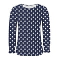 thumbnail image 4 of HAiming Chemises à Pois pour Femmes Décontractées à Col Rond Hauts à Volants Plissés Blouse Basique Chic T-Shirts de Travail, 4 of 6