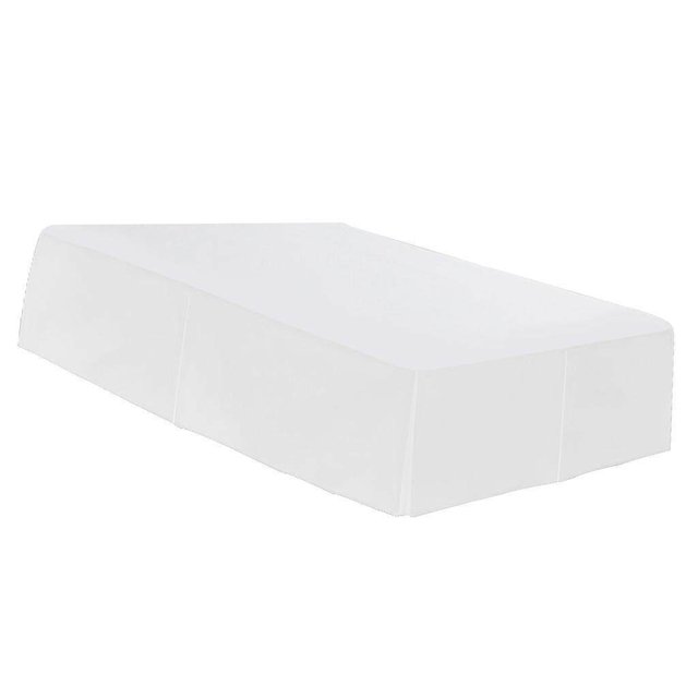 Jupe de Lit Plissée Couleur Unie Hôtel Résistant aux Plis Blanc_Simple