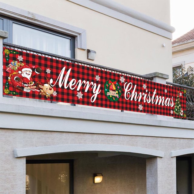 Christmas Streamer Hanging Background Ornament Polyester Polyester Christmas streamer Decorative Banner, SDHF-GZ03