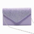 thumbnail image 3 of thinsony Women Envelope Bag Rectangular Hasp Rhinestone Stylish Fashionable Business Party Bridal Handbag Birthday Gift Light Purple, 3 of 8