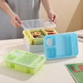 thumbnail image 4 of Jpxdew Divided Plastic Lunch Box Set of 3,Microwave Stackable Bento Containers,Leakproof 8.85x7.28x2.16 Inch, 4 of 7