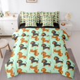 thumbnail image 1 of Erosebridal Ensemble de Literie Mignon Teckel Format Simple, Ensemble de Lit Thème Chien Animal de Compagnie pour Enfants Garçons Filles, Réversible 7 Pcs, 1 of 1