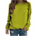 thumbnail image 1 of Yuyuzo 2025 Automne Chandail Sportif Uni pour Femme Décontracté Ample à Col Rond Raglan à Manches Longues Tunique à Enfiler Hauts Vert, 1 of 7