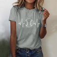 thumbnail image 2 of adviicd Hauts Décontractés pour Femmes Chemises à Manches Courtes Col Rond T-Shirts Décontractés d'Été Gris,TTG, 2 of 5