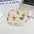 thumbnail image 4 of Cute Cartoon Floral Quilted Coin Purse Mini Canvas Wallet Multi-Functional Storage Bag Women Makeup Lipstick Bags Jewelry Packing Bag, 4 of 4