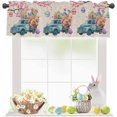 thumbnail image 1 of Easter Valances for Windows Truck Easter Eggs Kitchen Curtain Valances Butterfly Flower Pink Cherry Blossom Window Treatment Short Topper Curtains for Easter Day and Spring, 54x18 Inch, 1 of 5