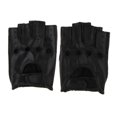 thumbnail image 2 of Baohd Retro PU Leather Men Fingerless Driving Cycling Gloves XL Black Hook Loop, 2 of 9