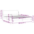 thumbnail image 4 of vidaXL Bed Frame with Headboard Dark Grey 183x213 cm Velvet, 4 of 5