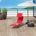 thumbnail image 2 of Outsunny Outdoor Lounge Chair, Adjustable Folding Chaise Lounge, Red, 2 of 10