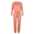 thumbnail image 4 of Mrat Sweatsuits for Women Set 2 Piece 2 Piece Jogging Sets Solid Polyester Long Sleeve Sweatsuits Sets Two Piece Track Suits Drawstring High Waist Pants Set Comfy Outfits A-Orange 5XL, 4 of 4