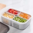 thumbnail image 1 of Dvkptbk Divided Serving Tray with Lid for Veggie Charcuterie Container Portion Control Salad Keeper with 4 Removable Boxes Stackable Refrigerator Organizer Bins Food Storage Organizer Produce Saver, 1 of 6