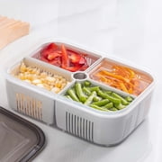 Meitianfacai 4 Compartment Snackle Box Container For Fridge Divided Tray With Lid Clear Refrigerator Organizer Bins Plastic Food Storage Containers For Snack Fruit And More