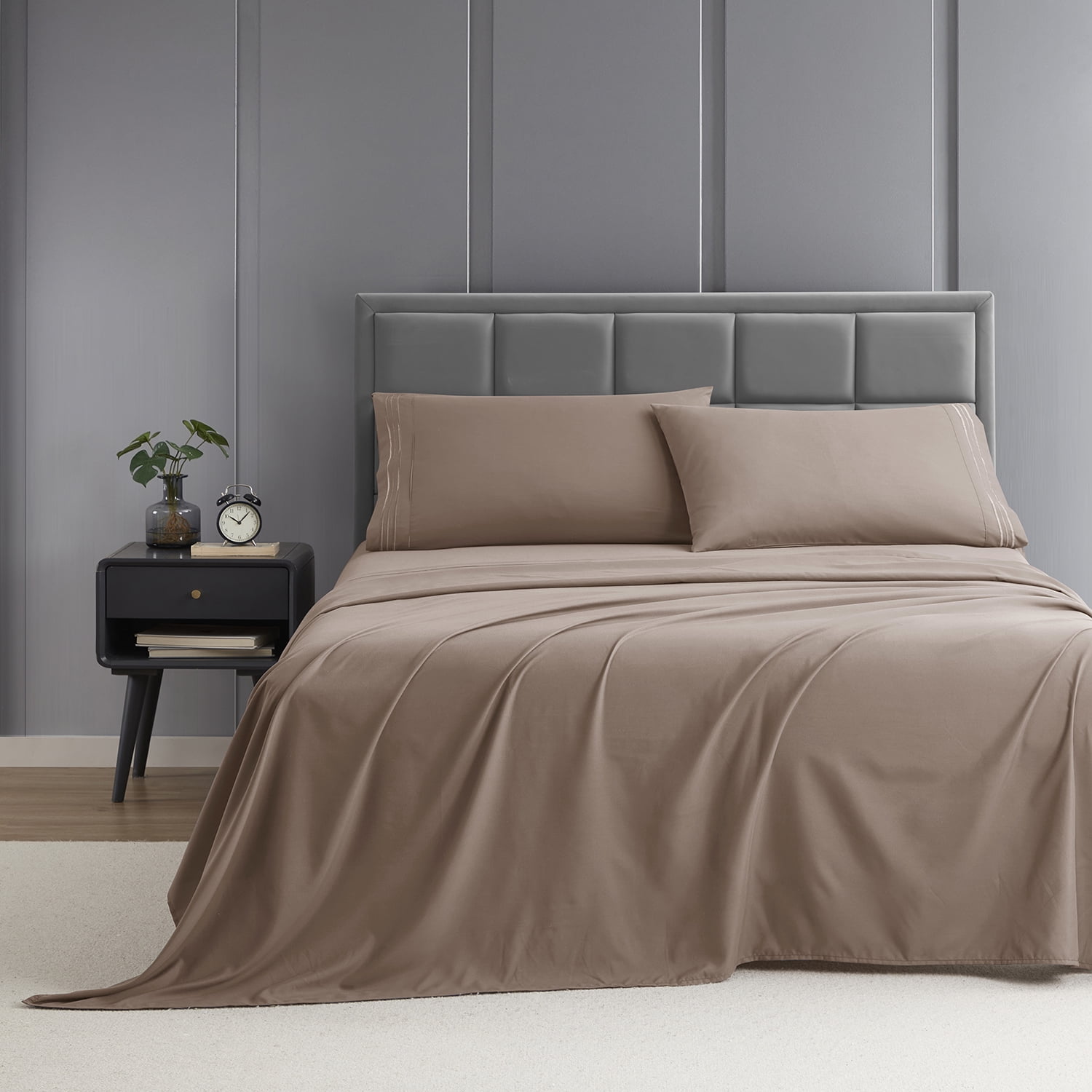 Nestl Twin Sheet Set, 1800 Series Microfiber Deep Pocket 4 Piece Bed Sheet Set
