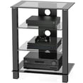 thumbnail image 1 of FITUEYES AV Media Stand Component Cabinet and Hi-Fi Rack Audio Tower with Height Adjustable,4-Tier Tempered Glass Shelves, 1 of 6