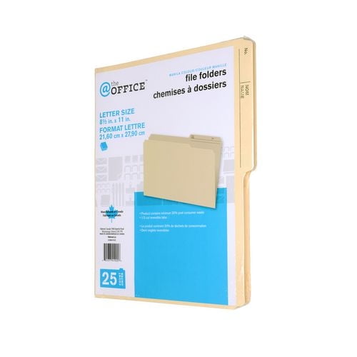 @ The Office Manille Dossiers Réversibles Format Lettre Couleur Lot Contenant 25 Dossiers beige Format Lettre avec Épaisseur de 10,5 pts Fabriqués à Partir de 60 % de Déchets Post-Consommation, Comprenant des Onglets Réversibles Coupés en 1/2 et des Coins Arrondis, Convenant à une Organisation et un Classement Efficaces du Bureau au Bureau Ou à l'École.