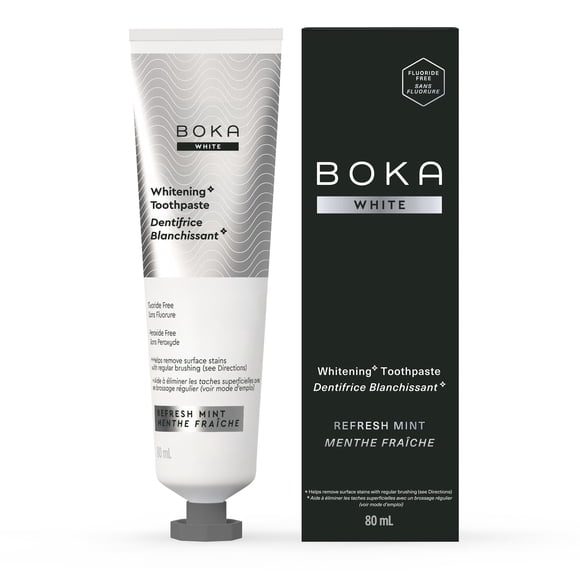 Boka Fluoride Free Toothpaste, Nano Hydroxyapatite Toothpaste, Whitening*, Refresh Mint Flavor - 80ml - 1pk