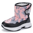 thumbnail image 1 of REDARER Kids' Winter Snow Boots - Waterproof Solid Color Thick Sole Non-Slip Booties with Fleece Lining for All-Day Warmth,Color:Pink,Size:4.5-5 Years, 1 of 9