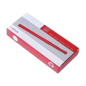 Red Frosted Ballpoint Pen Set 12 Pack Non Slip Grip Smooth Writing Office Pens Exam Pens Student Pens 15Cm Pack Size For School And Work