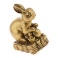 thumbnail image 1 of Pure Brass Chinese Twelve Animal Figurine Mascot Animal Pocket Charm Ornament Luck Charm Rabbit, 1 of 7