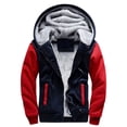 thumbnail image 1 of LUXUR Sweat à Capuche pour Hommes Manches Longues Veste Pull Décontractée en Polaire Fermeture Éclair Complète Bleu Rouge TG, 1 of 2