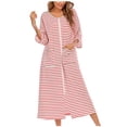 thumbnail image 2 of yievot Robe de Nuit d'Hiver Chaude pour Femme, Robe de Nuit d'Automne et d'Hiver à Fermeture Éclair avec Poches, Pyjama Ample, 2 of 6