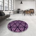 thumbnail image 4 of Ahgly Tapis Rond Lavable en Machine Intérieur Transitionnel Orchidée Violet, 6 Pieds Rond, 4 of 7