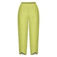 thumbnail image 4 of Timegard Plus Size Pants for Women Elastic Waist Solid Color Comfy Fall Casual Crop Pants with Pockets, 4 of 5
