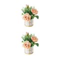 thumbnail image 2 of mmirethe Fake Peony Silk Hydrangea Flower Realistic Appearance Artificial Flowers With Vase Simulation Flower Set Low Maintenance rose Champagne 2Set, 2 of 6