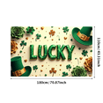 thumbnail image 1 of St Patricks Day Backdrop Banner Shamrock Decorations Irish Luck Party Background Flower Props Green Hat Festival Decor Gift Events Photography, 1 of 4