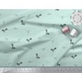 thumbnail image 3 of Soimoi Green Rayon Fabric Black Sketch Feather & Dots Decor Fabric Printed Yard 56 Inch Wide, 3 of 3