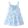thumbnail image 1 of 2025 Robes Filles Robe en Denim Florale Fleur Sans Manches Plage à Bretelles s' Robe, 1 of 3