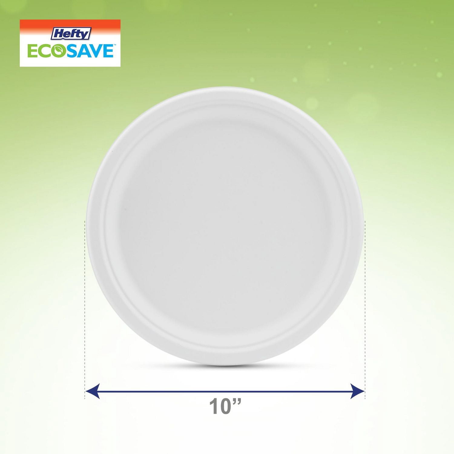Hefty EcoSave® Assiettes à Dîner, Assiettes Jetables, Lot de 125