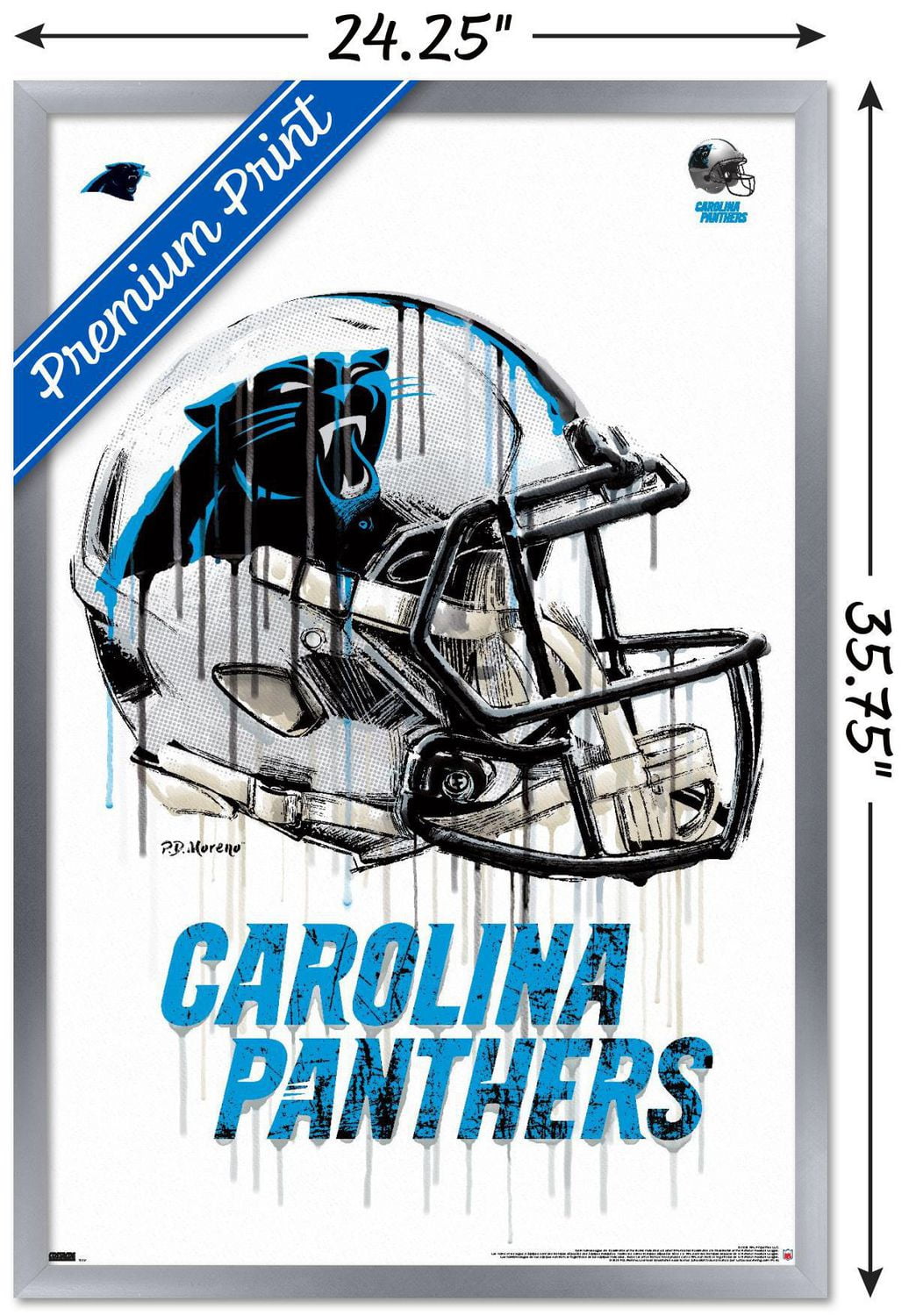 NFL Carolina Panthers - Drip Helmet 20 Wall Poster