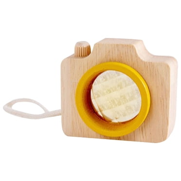 Wooden Camera Pretend Play Toy with Kaleidoscope Lenses, Portable Rope Design for Outdoor Exploration, Sensory Development for Ages 3+