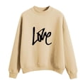 thumbnail image 1 of CEHVOM Femmes Mode Décontractée Imprimé Col Rond Ample Manches Longues Hauts Courts Blouse Chandails Sans Capuche Liquidation, 1 of 5