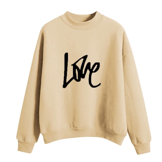 CEHVOM Femmes Mode Décontractée Imprimé Col Rond Ample Manches Longues Hauts Courts Blouse Chandails Sans Capuche Liquidation