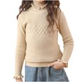 thumbnail image 1 of Posijego Girls Turtleneck Sweaters Ribbed Knit Long Sleeve Sweater T-Shirts Winter Slim Basic Tee Tops for Little Girls, 1 of 7