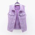 thumbnail image 2 of WRKEKC Vestes pour Femmes Tendance, Trench pour Femmes, Veste Sans Manches Unie de Printemps pour Femmes, 2 of 5