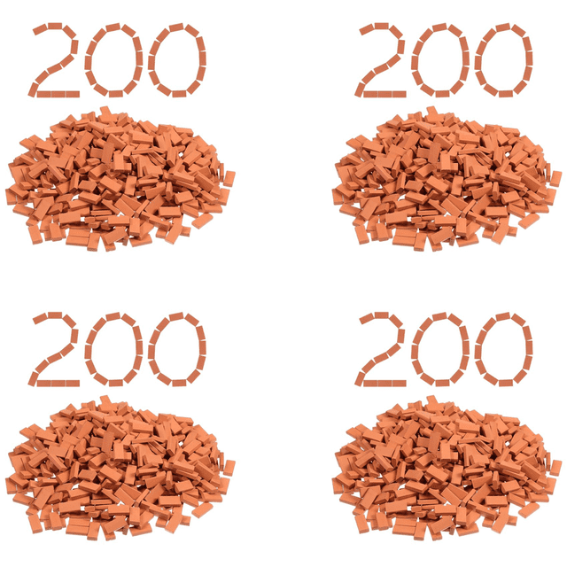 800 Pieces Mini Bricks for Landscaping Miniature Bricks Brick Wall Small Bricks for Parts,1/35 Scale