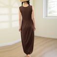 thumbnail image 4 of Tqcoqu Jupe d'Intérieur pour Femme à Col Rond, Couleur Unie, avec Coussinet de Poitrine, Ample et Confortable, Grande Taille, 4 of 7