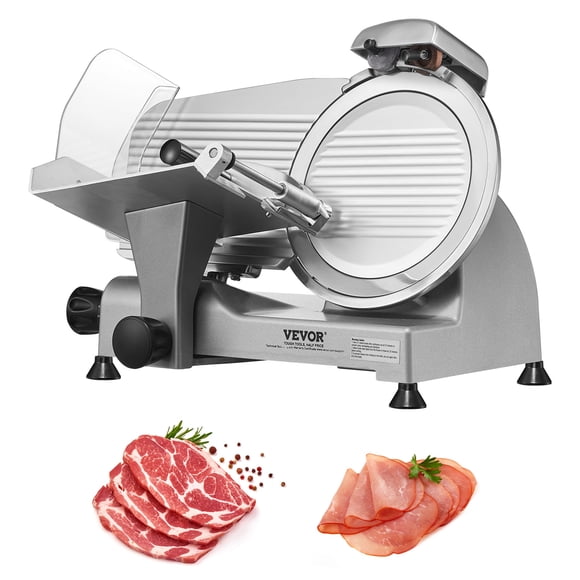 VEVOR Meat Slicer, 340 Watt Electric Deli Slicer with 10" SUS420 Stainless Steel Blade and Built-in Sharpening Stone, 0-0.6 Inch Thickness Adjustable