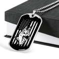 thumbnail image 3 of Collier de Drapeau Allemand Berger US en Acier Inoxydable Ou 18k or Chien Tag 24" Chaîne, 3 of 8