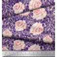 thumbnail image 3 of Soimoi Viscose Chiffon Fabric Check & Roses Floral Print Fabric by Yard 42 Inch Wide, 3 of 3