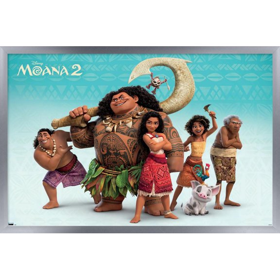 Disney Moana 2 - Group Wall Poster, 14.725" x 22.375" Framed