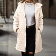 thumbnail image 4 of LOVZFMLL Jackets for Women Ladies' Trendy Solid Color Zipper Hooded Loose Medium Long Plush Jacket, 4 of 7