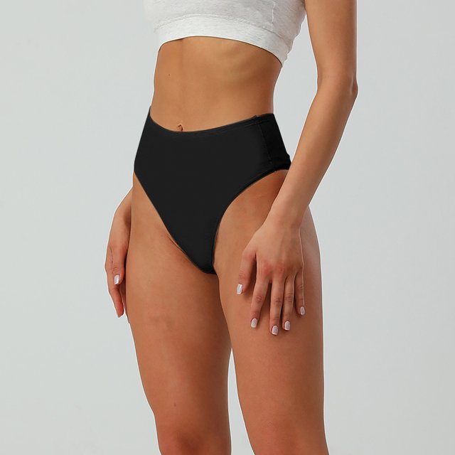 Liquidation à 50 % de Rabais Culottes pour Femmes en Coton Demi-Enveloppées Taille Haute Couleur Unie Aguichant Culottes pour Femmes
