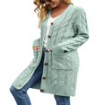 thumbnail image 3 of MesaSe Womens Long Sleeve Cable Knit Cardigan Sweaters Open Front Fall Outwear Coat, 3 of 8