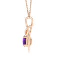 thumbnail image 2 of Angara Collier en Améthyste Naturelle - Pendentif Solitaire en Améthyste Ronde 1,7 ct Nœud Infini en Or Rose 14K pour Femmes, 2 of 8
